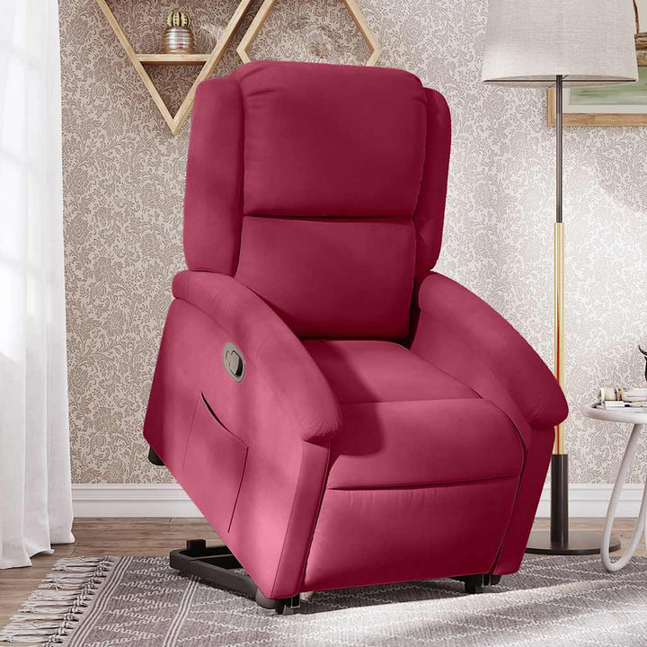 løftestol velour vinrød