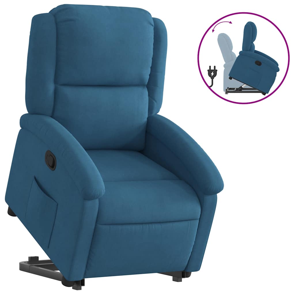 løftestol velour blå