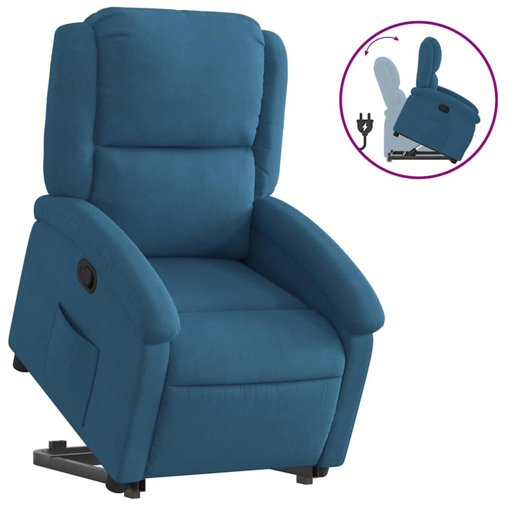 løftestol velour blå