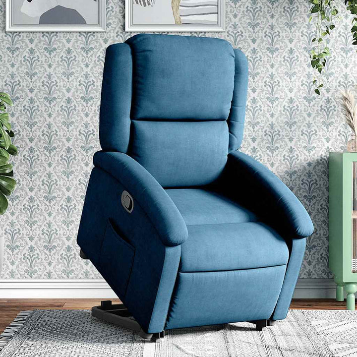 løftestol velour blå