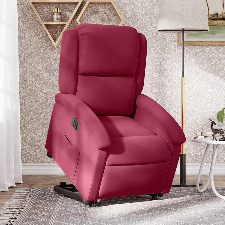 løftestol velour vinrød
