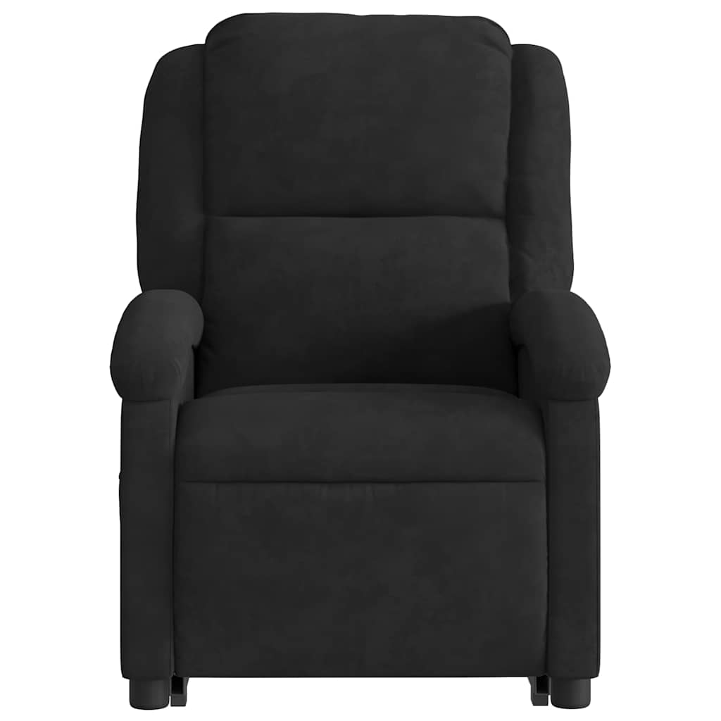 massagestol med løftefunktion velour sort