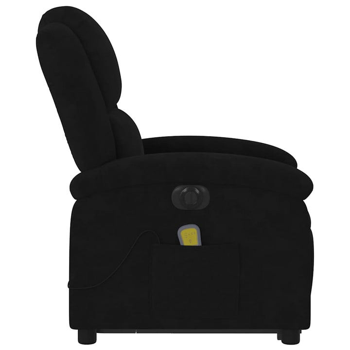 massagestol med løftefunktion velour sort