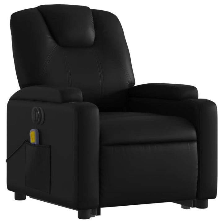 massagestol med løftefunktion kunstlæder sort