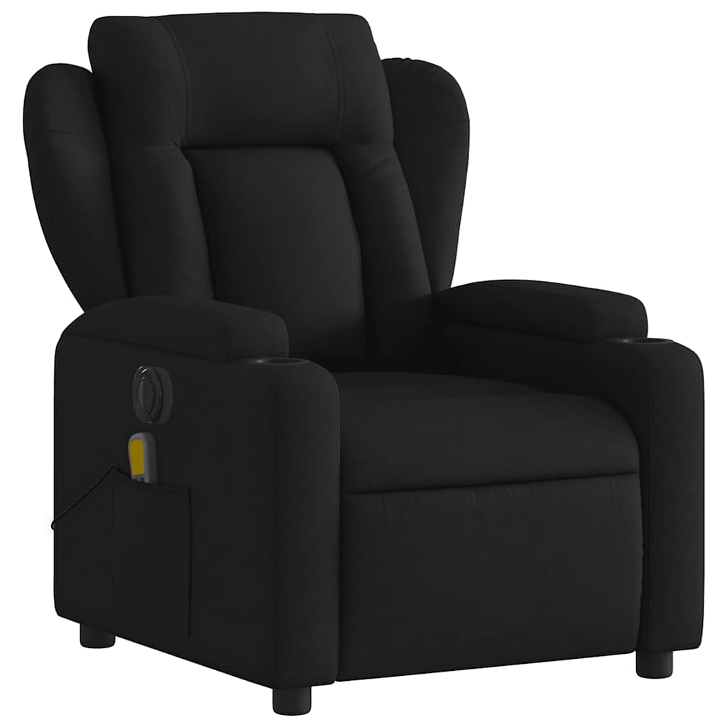 eldrevet massagestol stof sort
