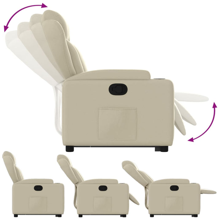 løftestol kunstlæder cremefarvet