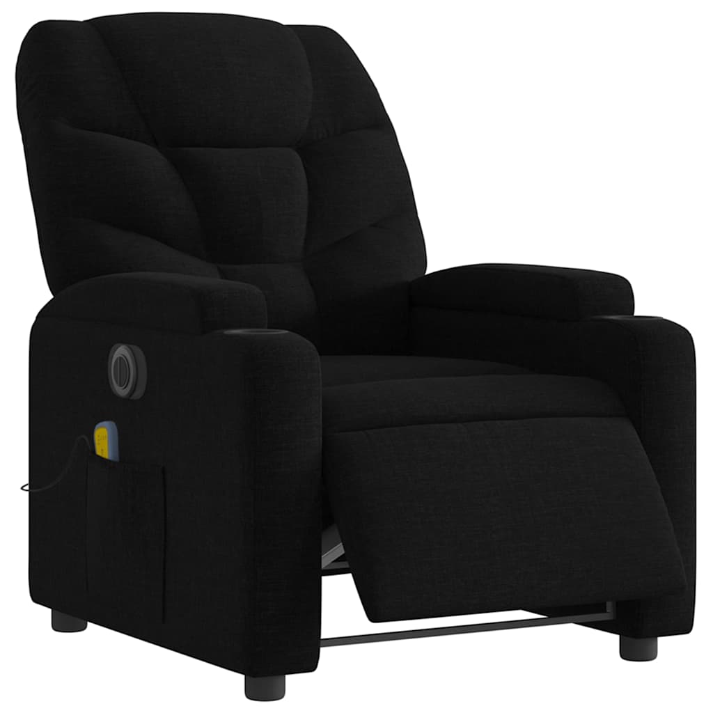 eldrevet massagestol stof sort