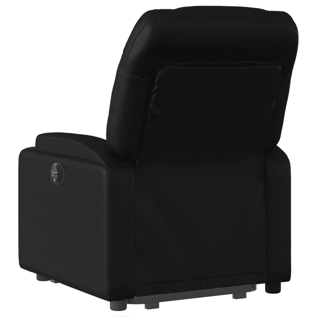 massagestol med løftefunktion kunstlæder sort