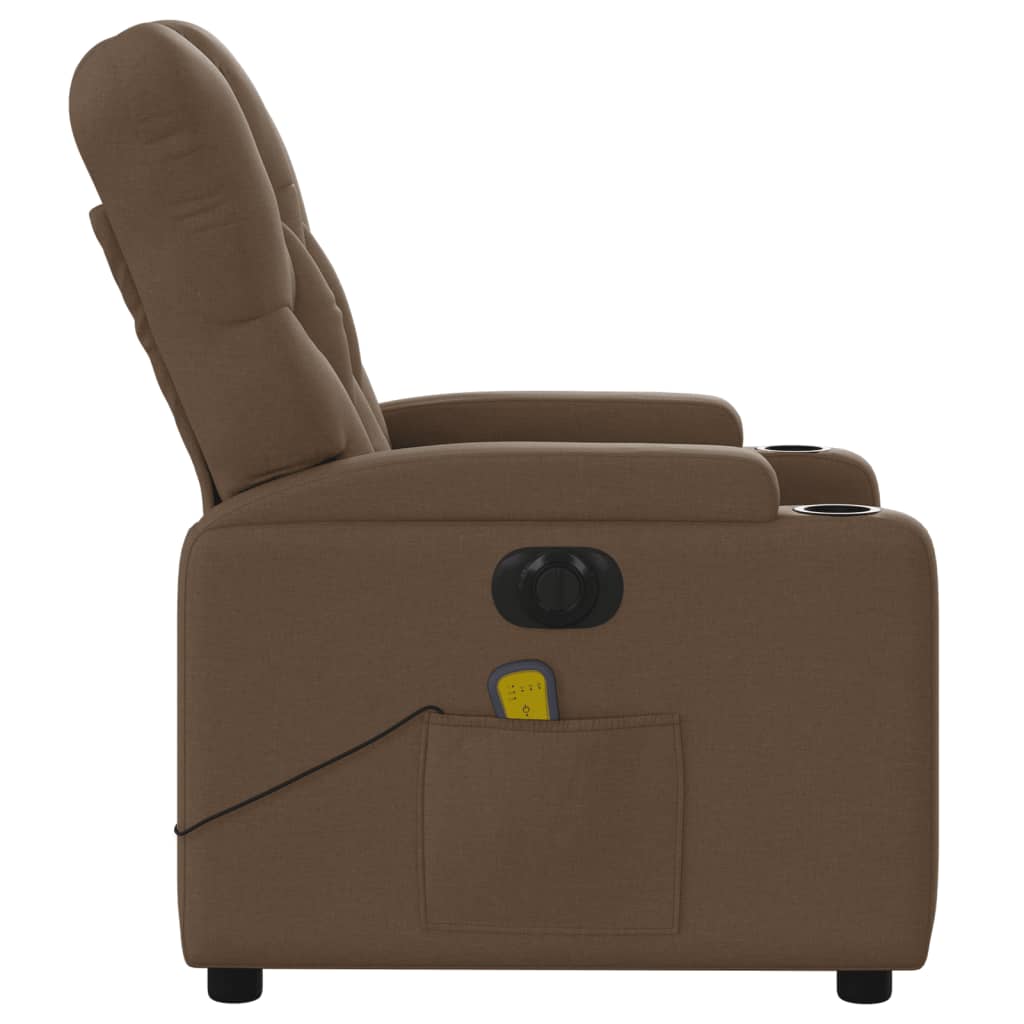 eldrevet massagestol stof brun