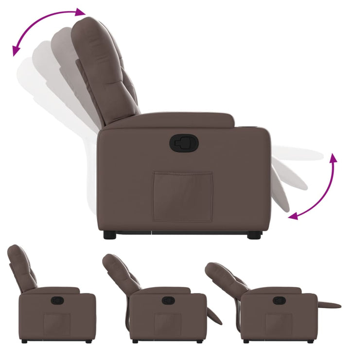 løftestol kunstlæder brun