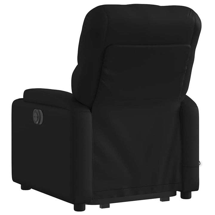 massagestol med løftefunktion kunstlæder sort