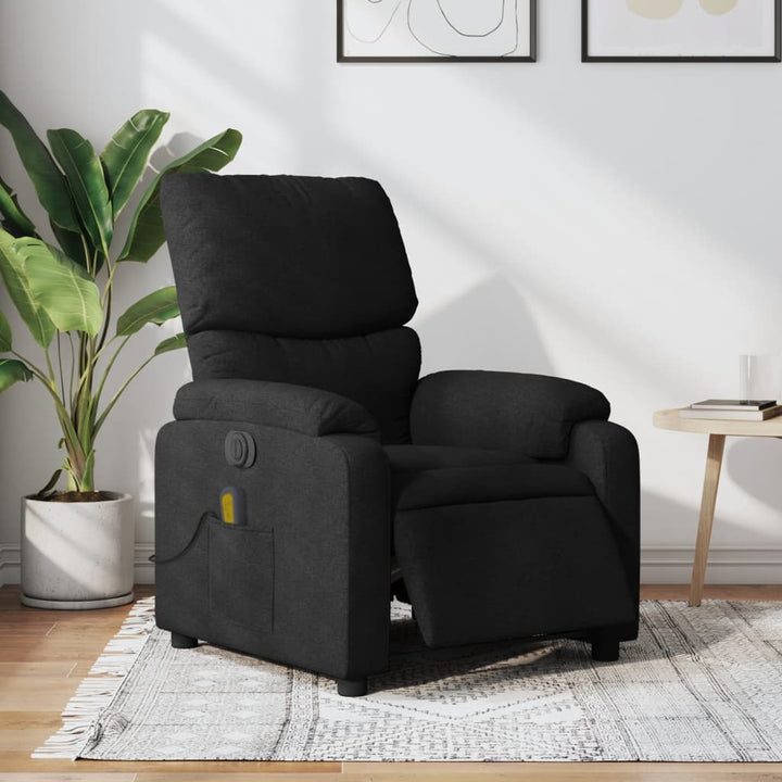 eldrevet massagestol stof sort