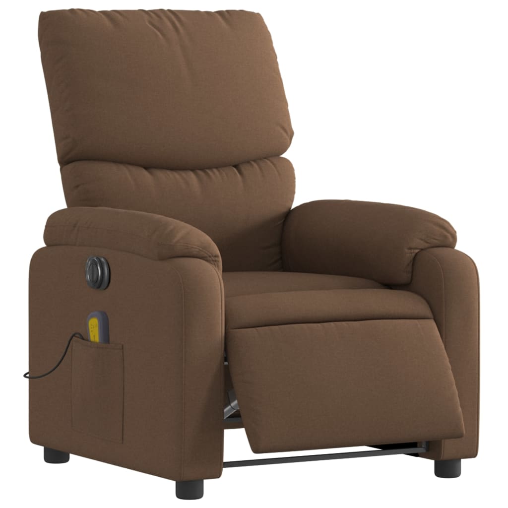 eldrevet massagestol stof brun