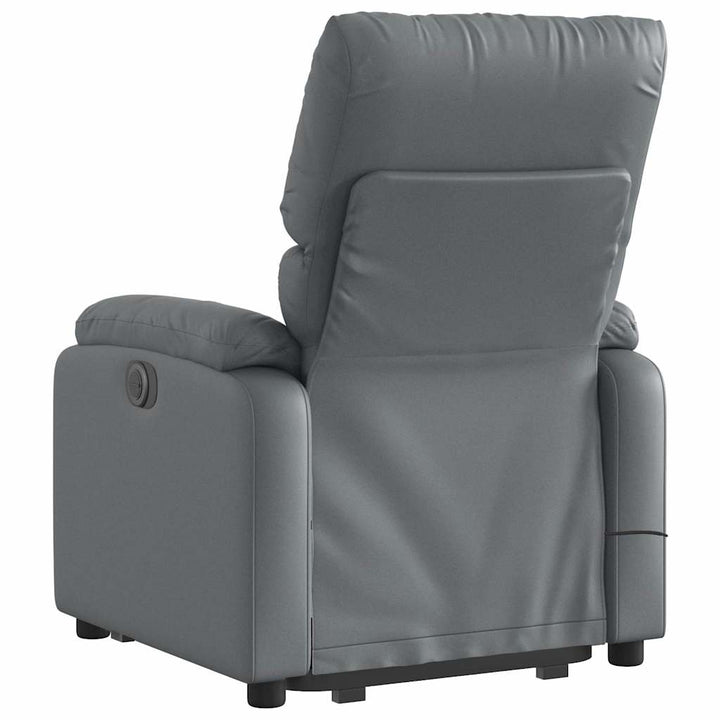 massagestol med løftefunktion kunstlæder grå