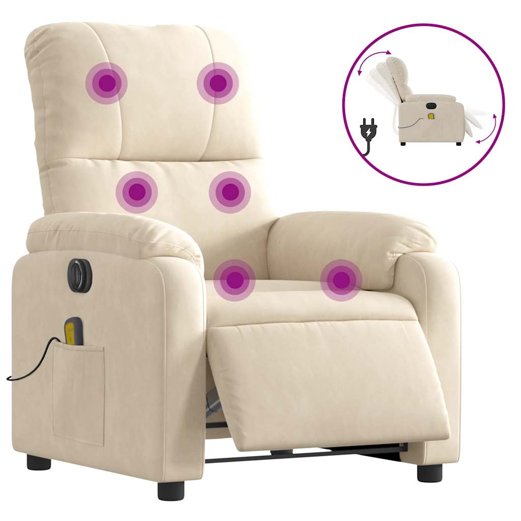 massagestol mikrofiberstof beige