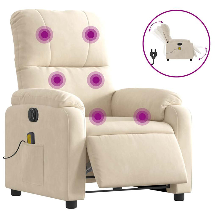 massagestol mikrofiberstof beige