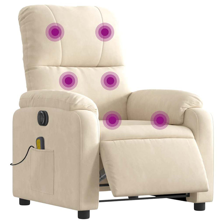 massagestol mikrofiberstof beige