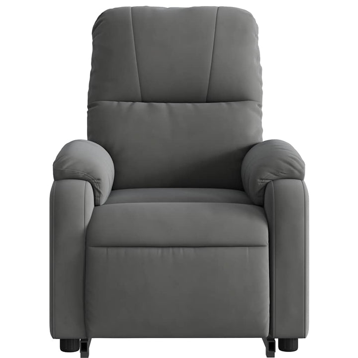 massagestol med løftefunktion mikrofiberstof mørkegrå