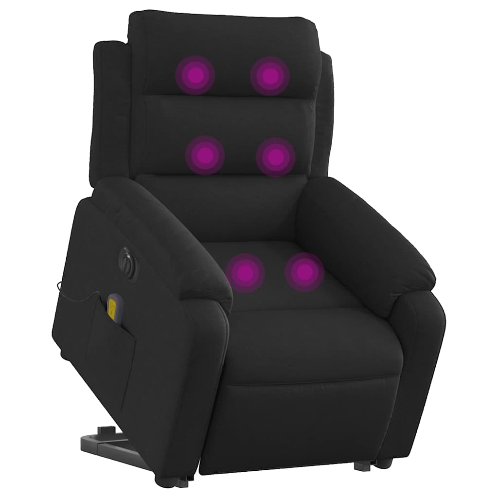 elektrisk massagestol med løftefunktion stof sort