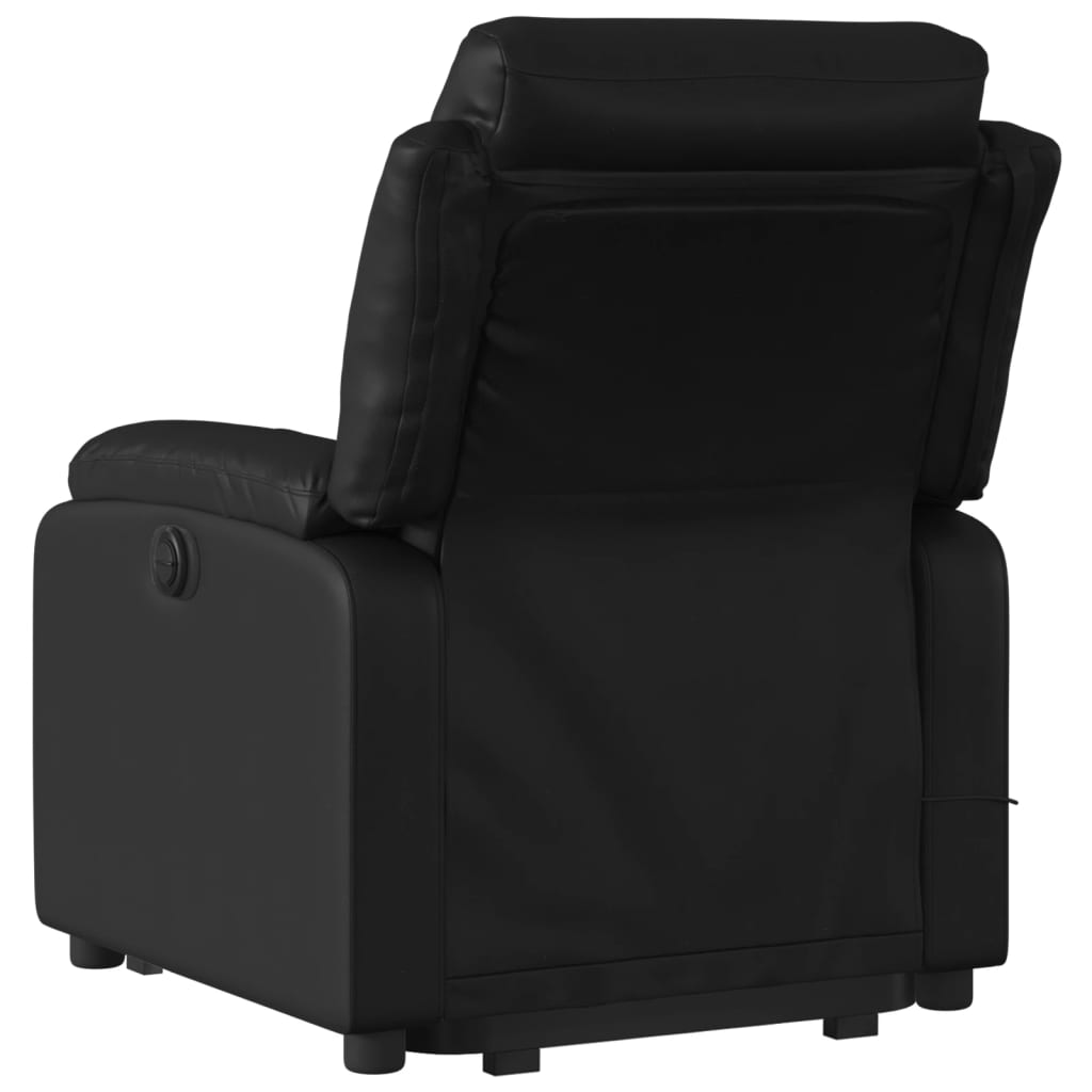 massagestol med løftefunktion kunstlæder sort