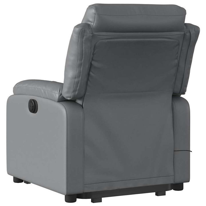 massagestol med løftefunktion kunstlæder grå