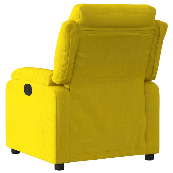 eldrevet lænestol velour gul