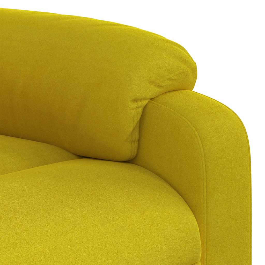 eldrevet lænestol velour gul