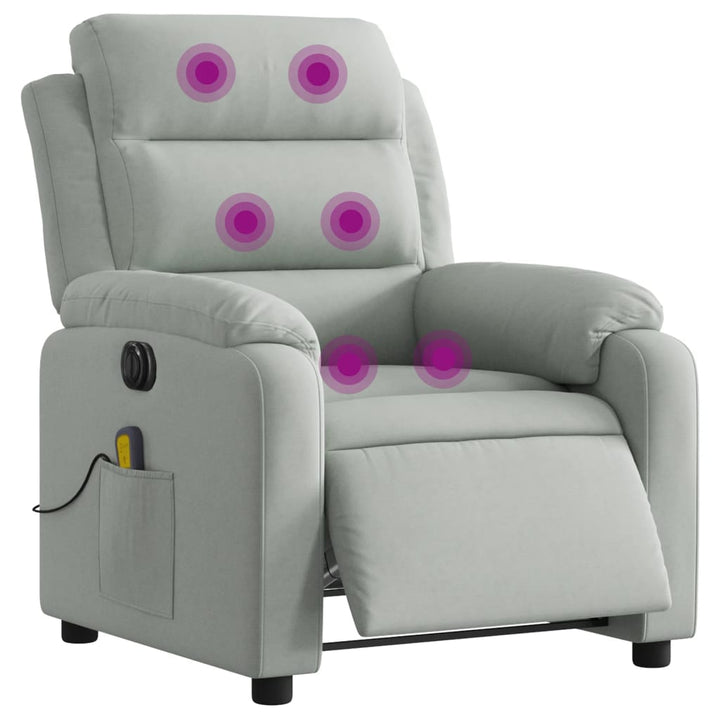 massagestol velour lysegrå
