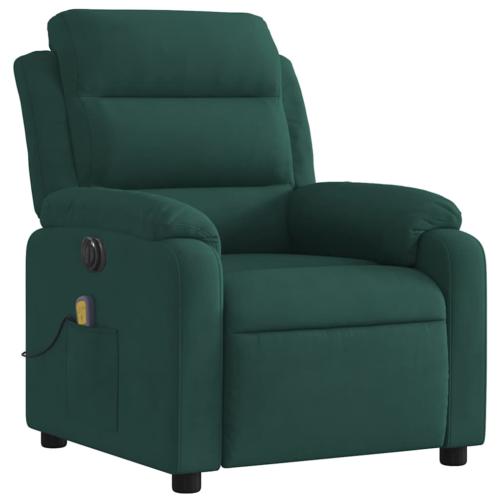 massagestol velour mørkegrøn