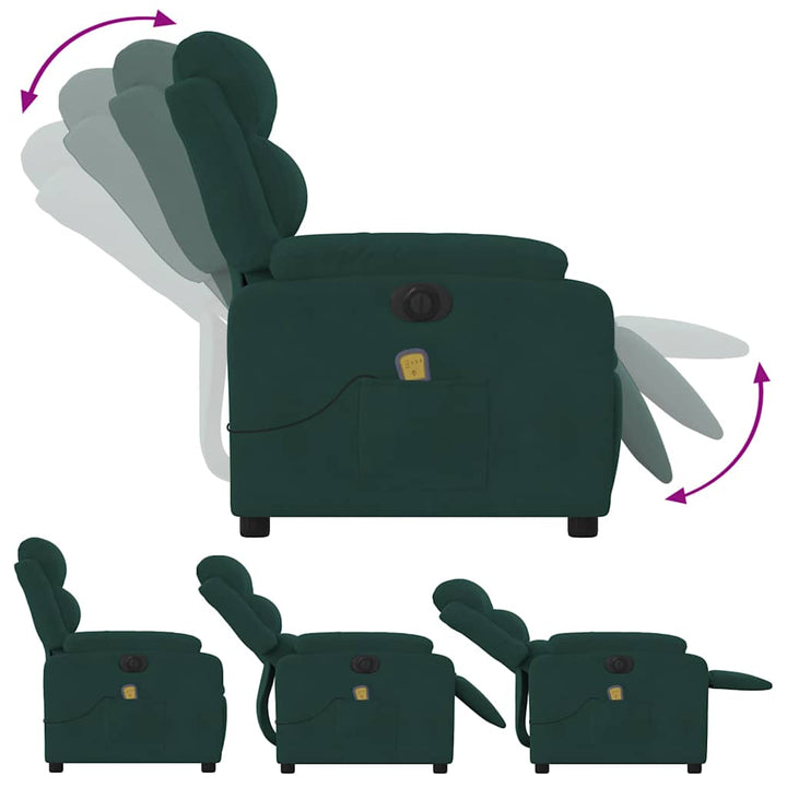 massagestol velour mørkegrøn