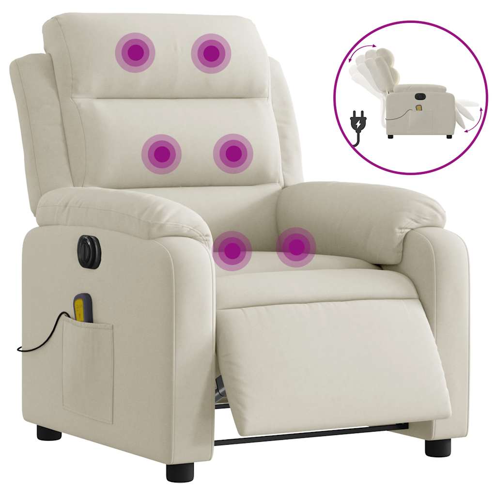 massagestol velour cremefarvet