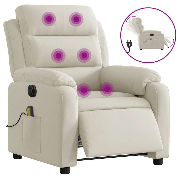 massagestol velour cremefarvet