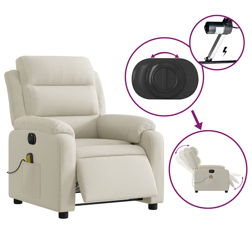 massagestol velour cremefarvet