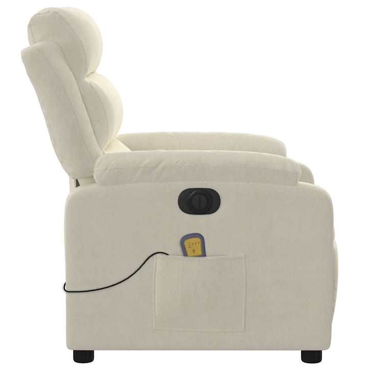 massagestol velour cremefarvet