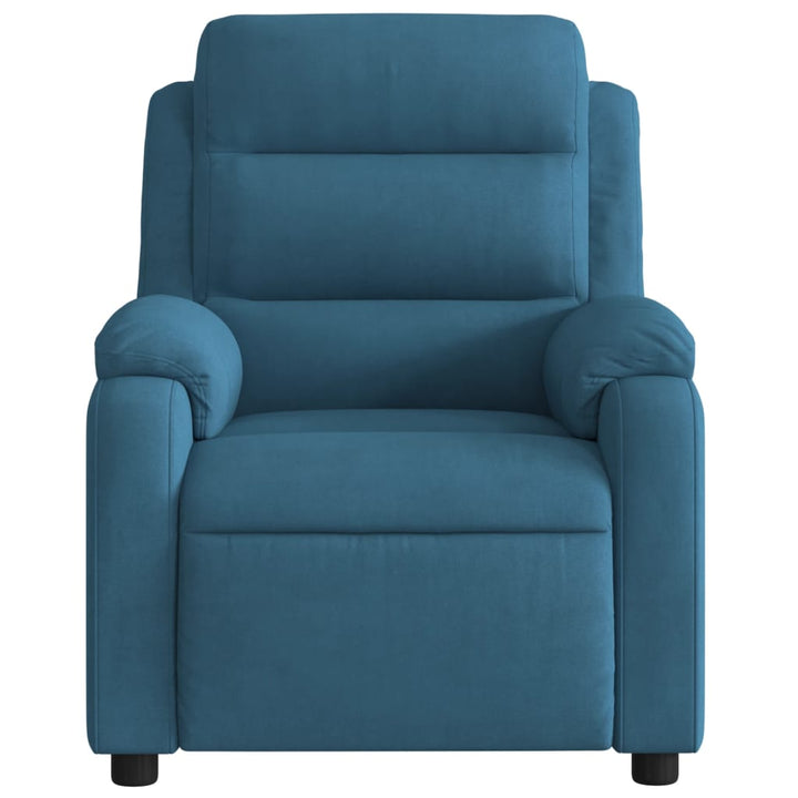 massagestol velour blå