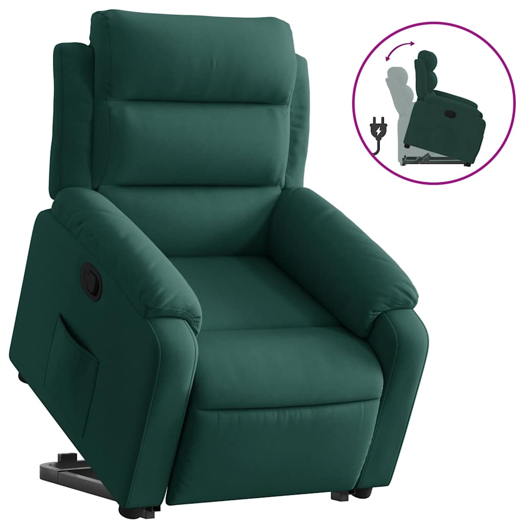 løftestol velour mørkegrøn
