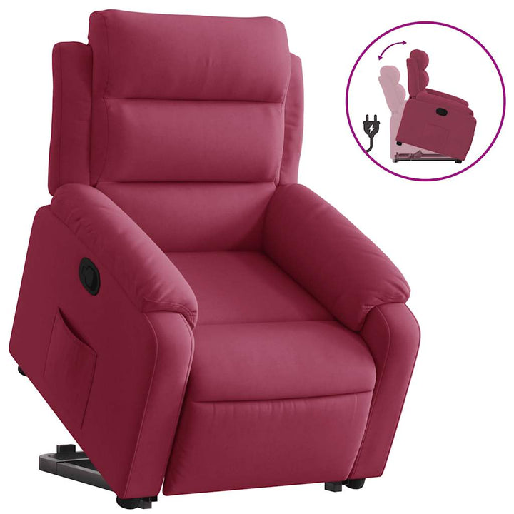 løftestol velour vinrød