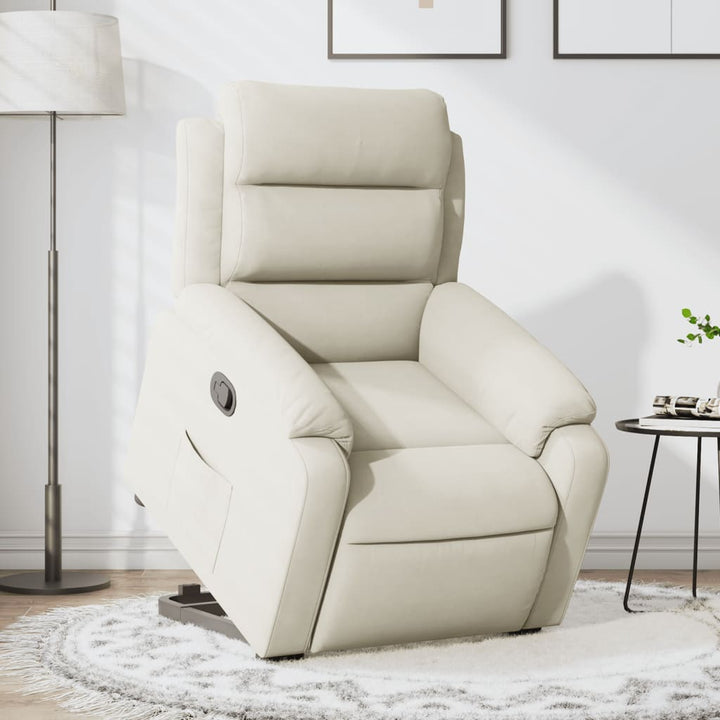 løftestol velour cremefarvet