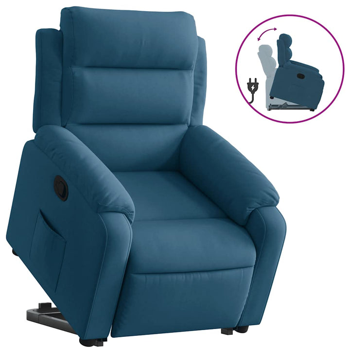 løftestol velour blå