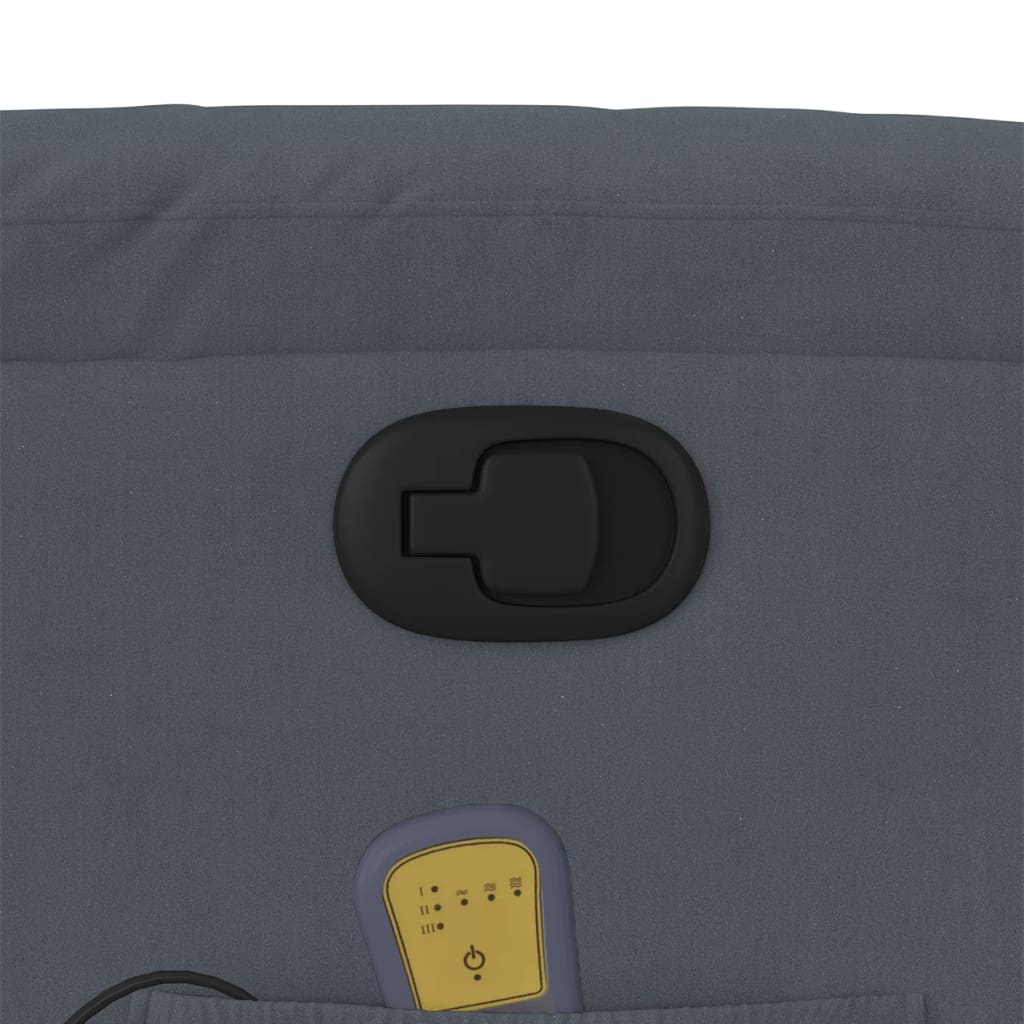 løftestol med massagefunktion fløjl mørkegrå