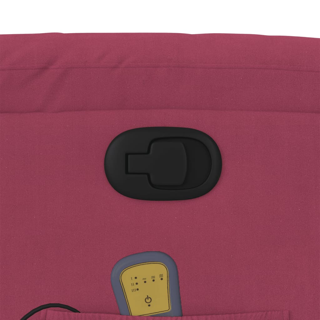 løftestol med massagefunktion fløjl vinrød