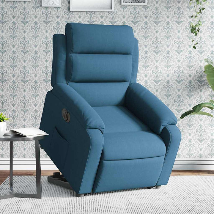 løftestol velour blå