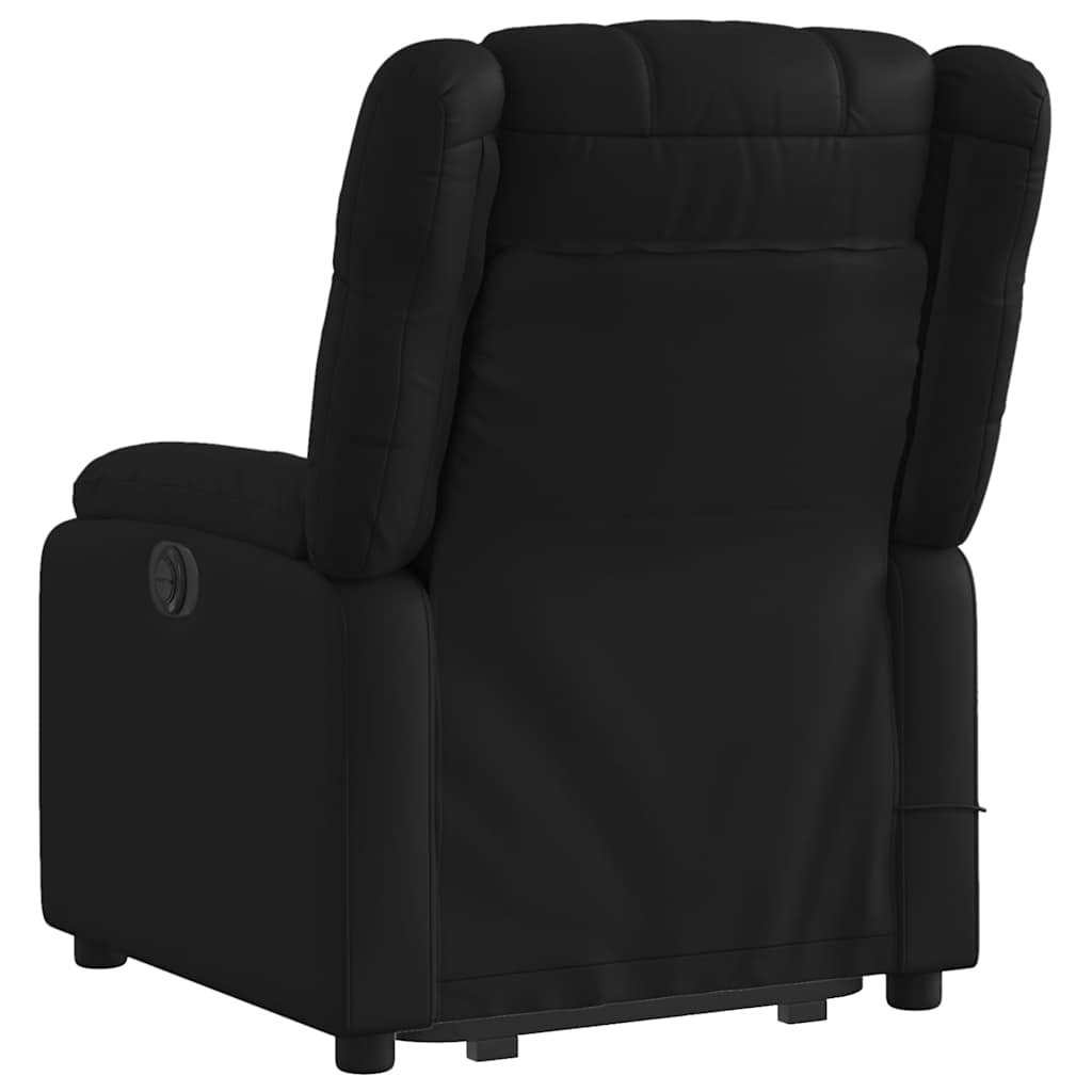 massagestol med løftefunktion kunstlæder sort
