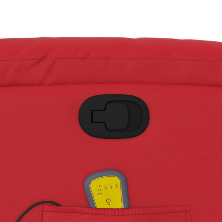 løftestol med massagefunktion kunstlæder rød