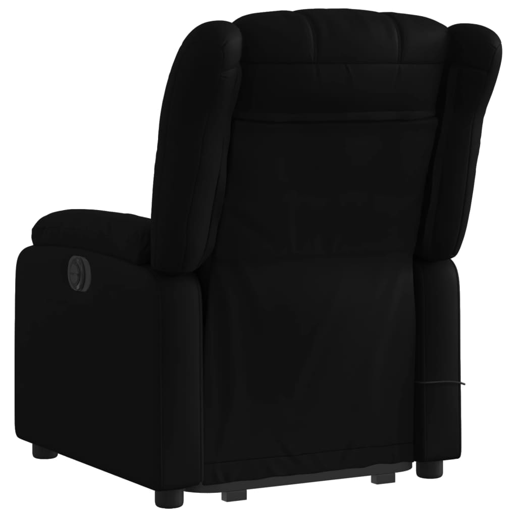 massagestol med løftefunktion kunstlæder sort