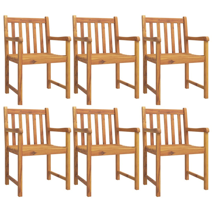 havestole 6 stk. 56x55,5x90 cm massivt akacietræ