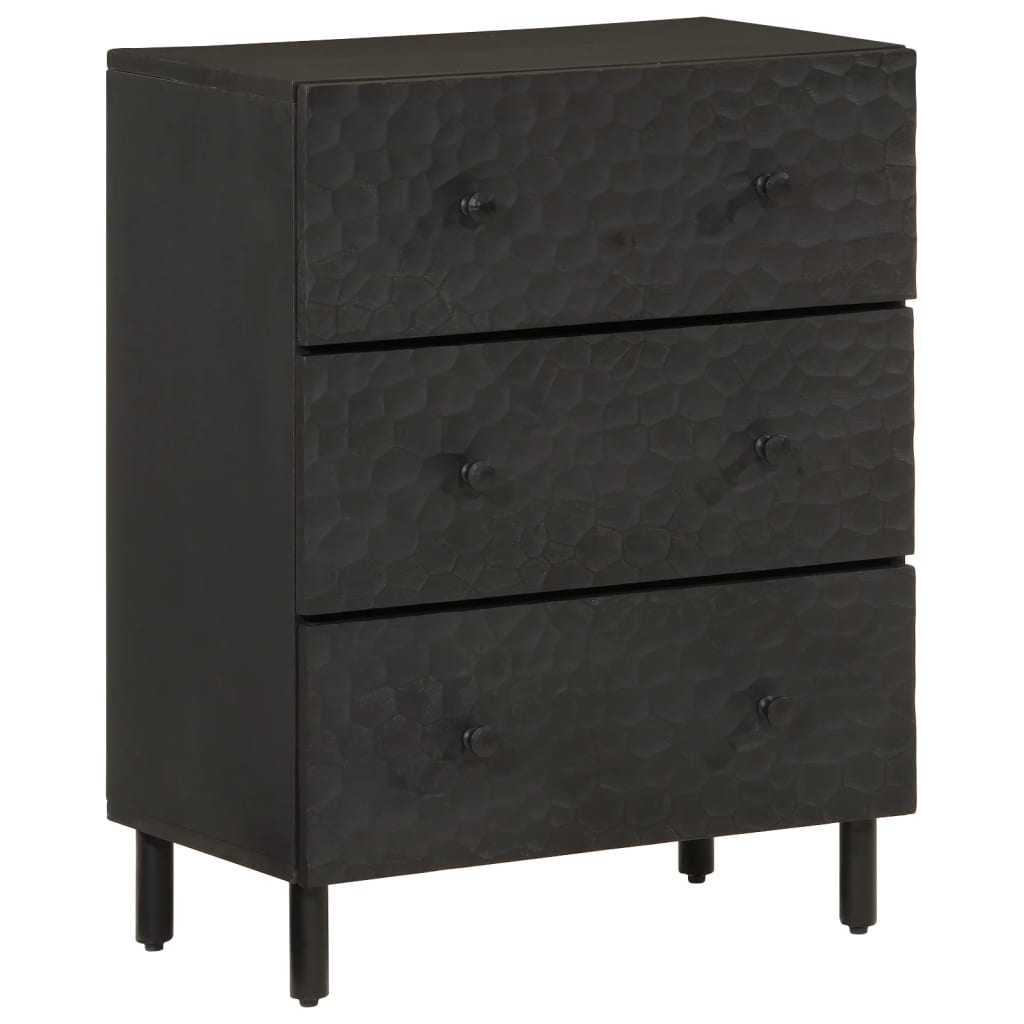 skabe 3 stk. 60x33x75 cm massivt mangotræ sort