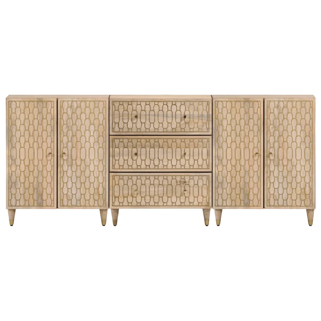 skabe 3 stk. 60x33x75 cm massivt mangotræ