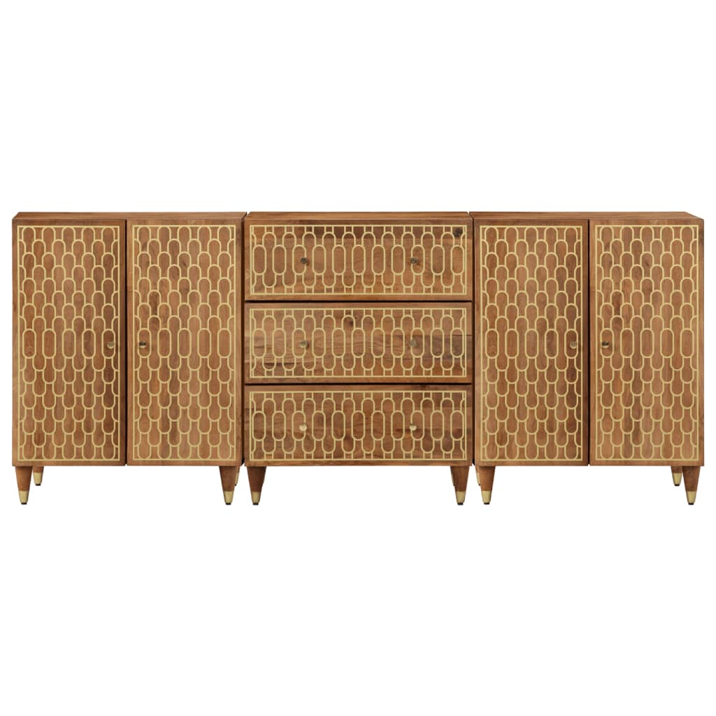 skabe 3 stk. 60x33x75 cm massivt mangotræ