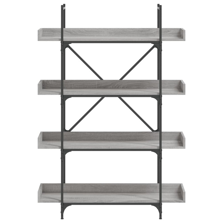 bogreol 100x33x145,5 cm 4 hylder konstrueret træ grå sonoma-eg